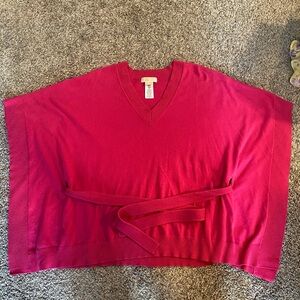 Michael Kors Hot Pink Knit Poncho Top